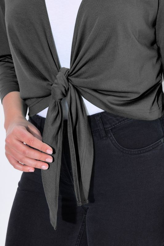 Versatile Surplice Wrap Tie Hem Bolero Top