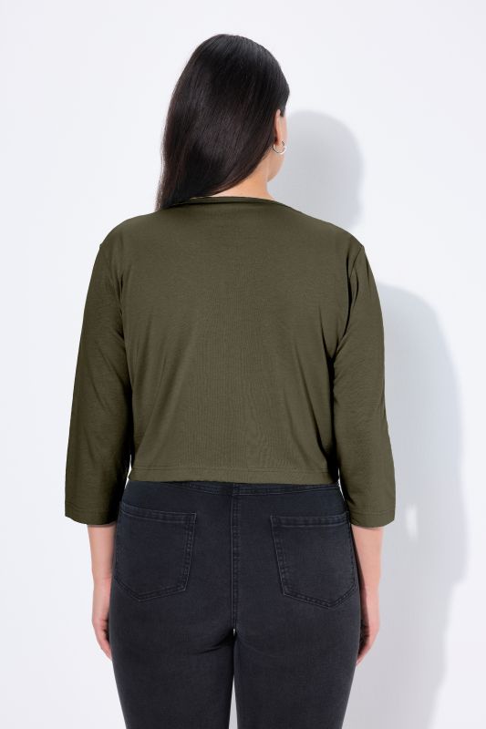 Versatile Surplice Wrap Tie Hem Bolero Top