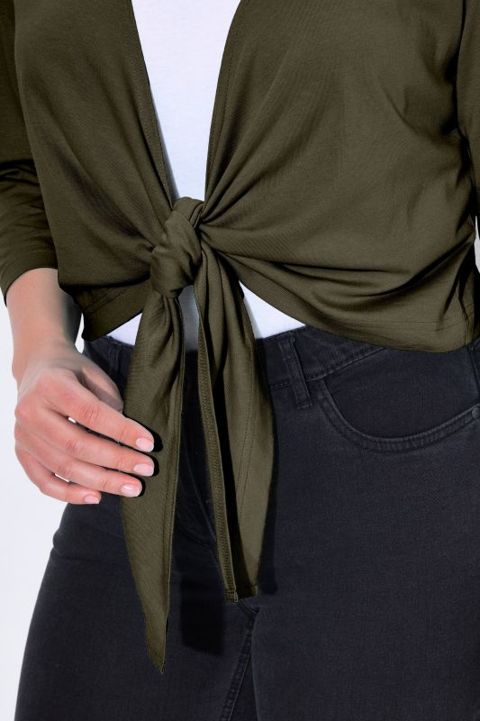 Versatile Surplice Wrap Tie Hem Bolero Top