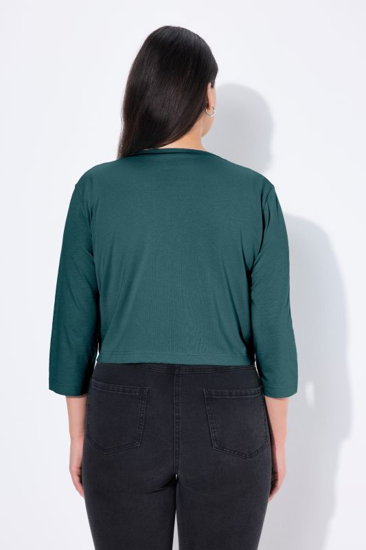 Versatile Surplice Wrap Tie Hem Bolero Top