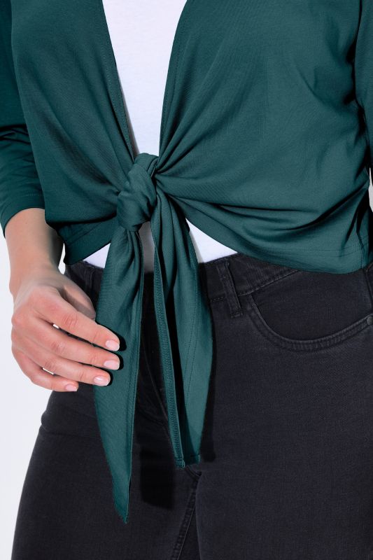 Versatile Surplice Wrap Tie Hem Bolero Top