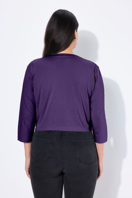 Versatile Surplice Wrap Tie Hem Bolero Top