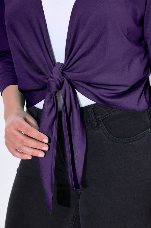 Versatile Surplice Wrap Tie Hem Bolero Top