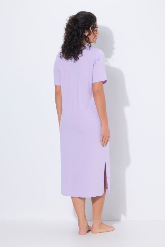 Eyelet Trim V-Neck Super Soft Cotton Blend Nightgown