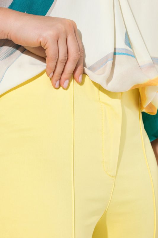 Cigarette Pintuck Elastic Waistband Pants