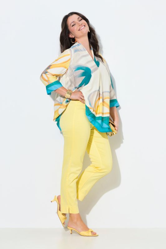 Cigarette Pintuck Elastic Waistband Pants