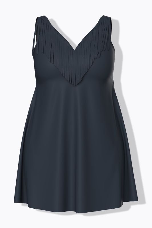 Sweetheart Neckline Fringe Detail Underwire Swim Dress