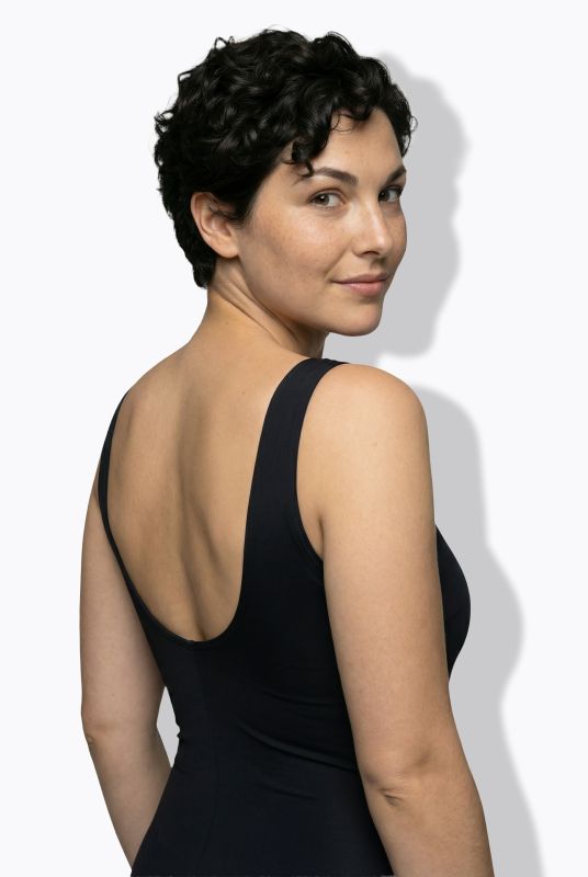 Stripe Detail Cupless One Piece Swimsuit