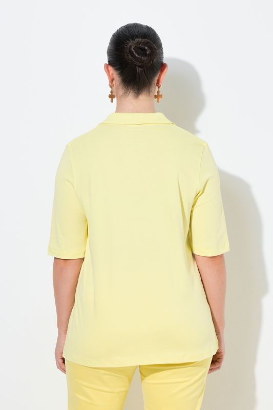 Блуза с яка и къси ръкави