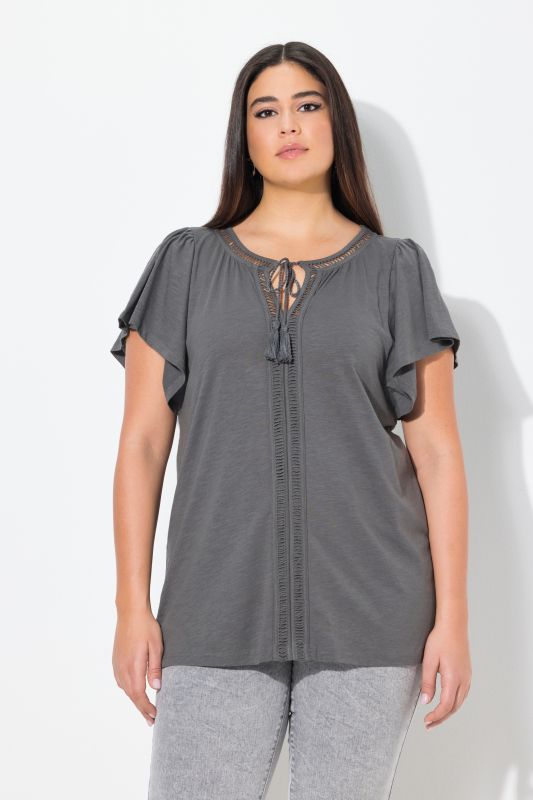 Wing Sleeve V-Neck Tee