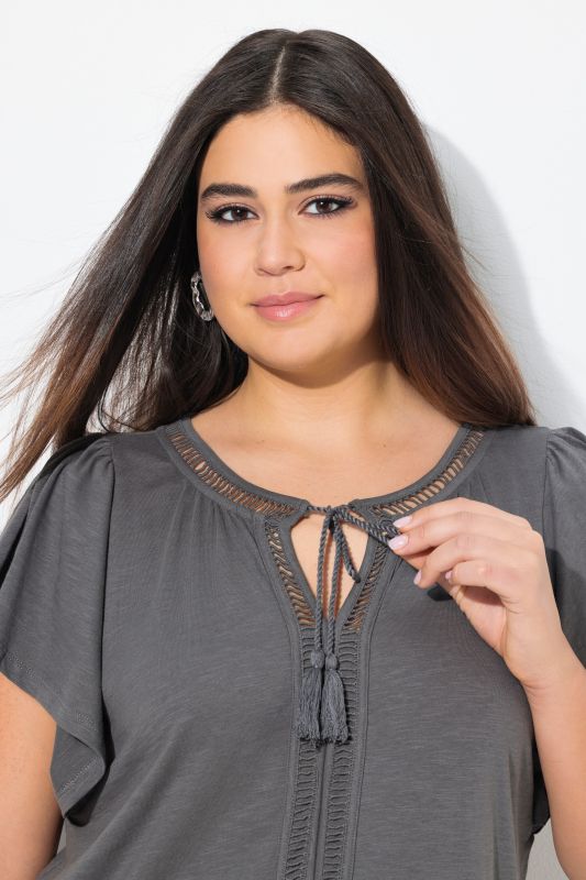 Wing Sleeve V-Neck Tee