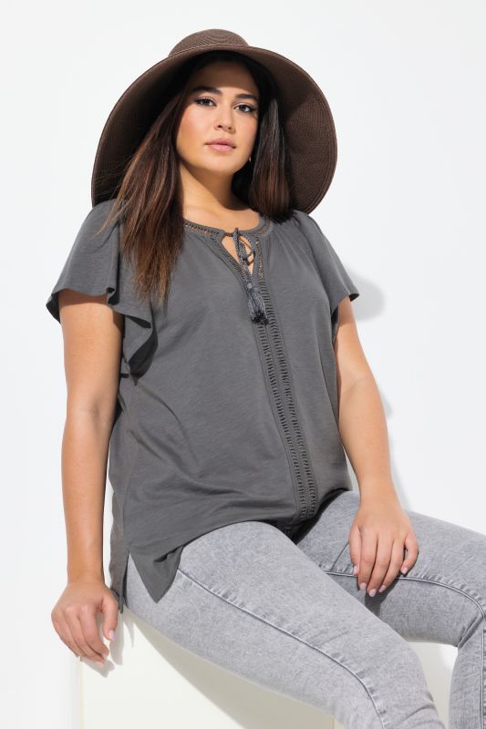 Wing Sleeve V-Neck Tee