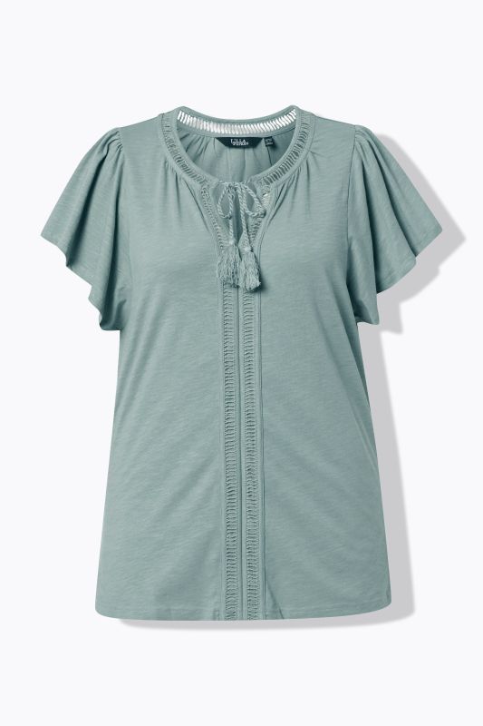 Wing Sleeve V-Neck Tee
