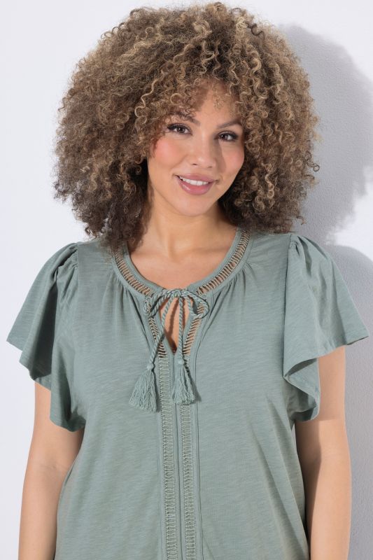 Wing Sleeve V-Neck Tee