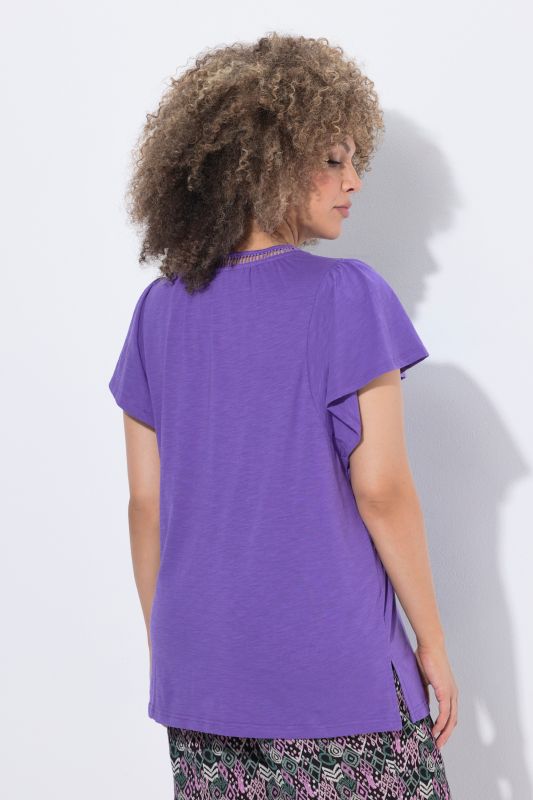Wing Sleeve V-Neck Tee