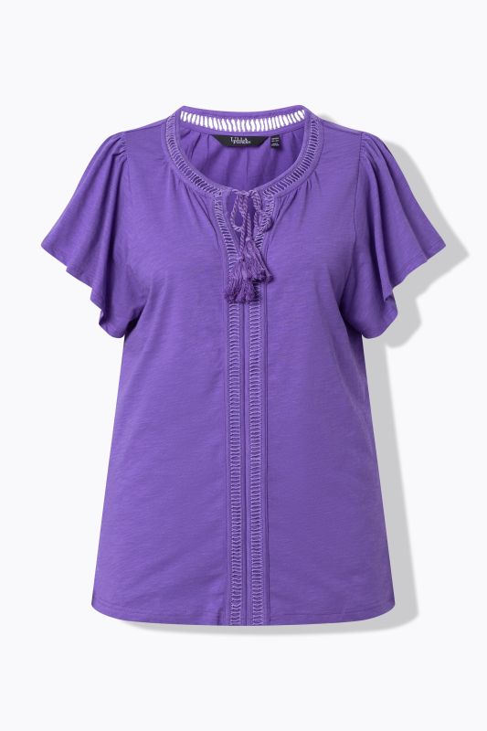 Wing Sleeve V-Neck Tee