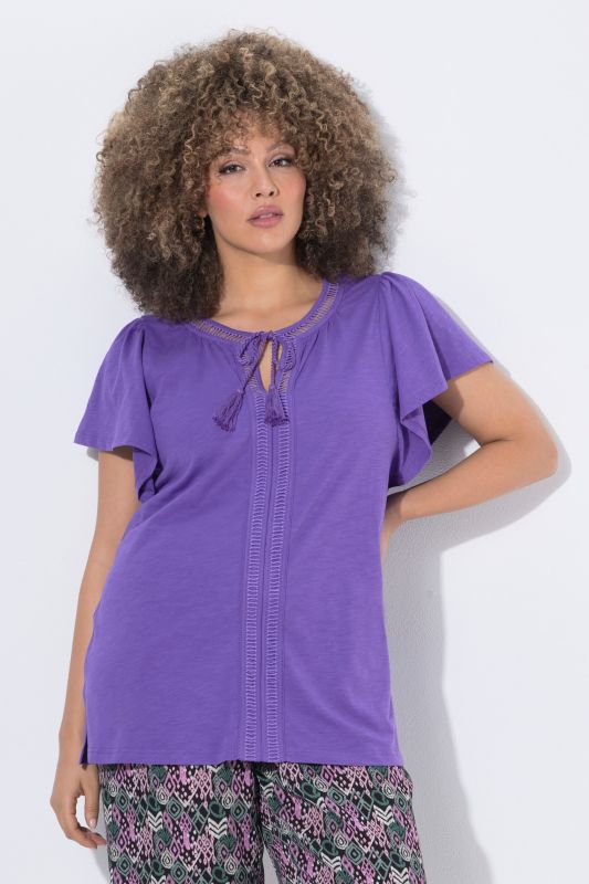 Wing Sleeve V-Neck Tee