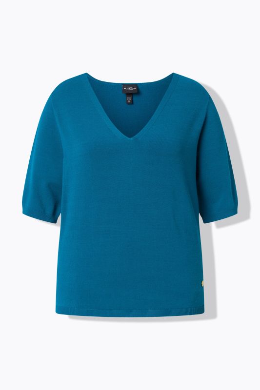 Short Sleeve V-Neck Sweater