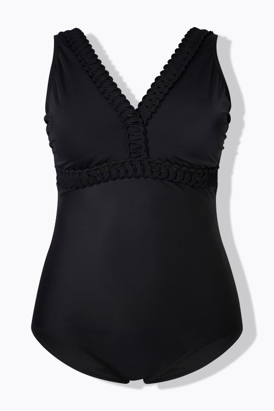 Ribbon Trim One Piece Swimsuit