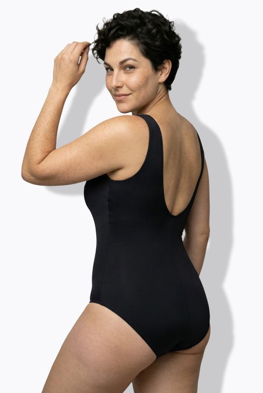 Ribbon Trim One Piece Swimsuit