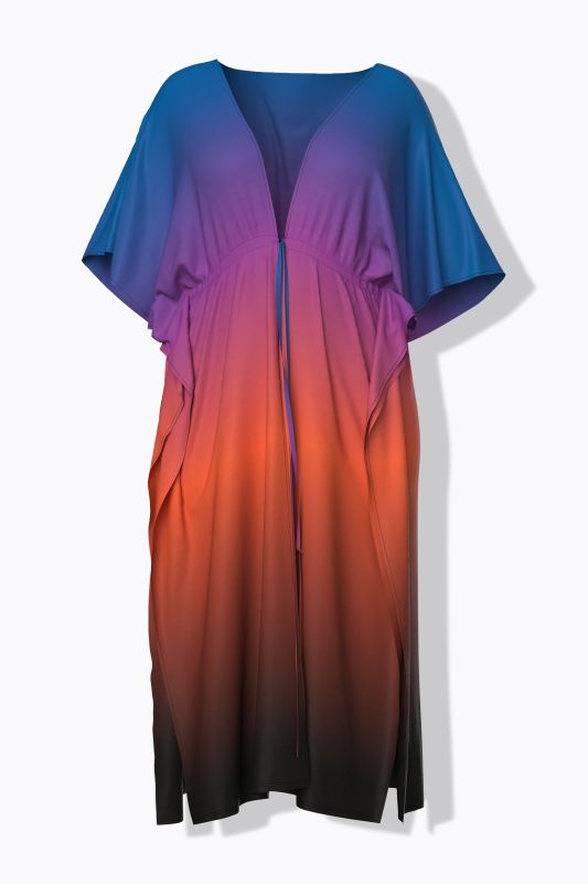 Palm Tree Gradient TIe Front Caftan