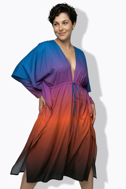 Palm Tree Gradient TIe Front Caftan