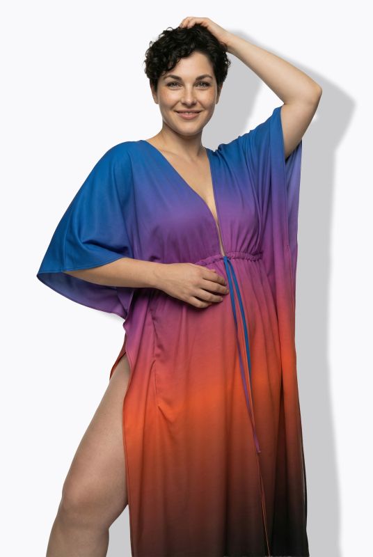 Palm Tree Gradient TIe Front Caftan