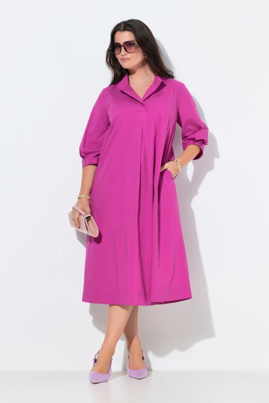Paper Touch 3/4 Sleeve Collared Dress