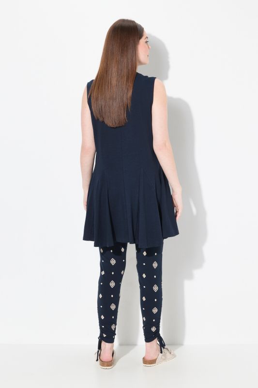 Eco Cotton Sleeveless Godet Pleated Knit Tunic