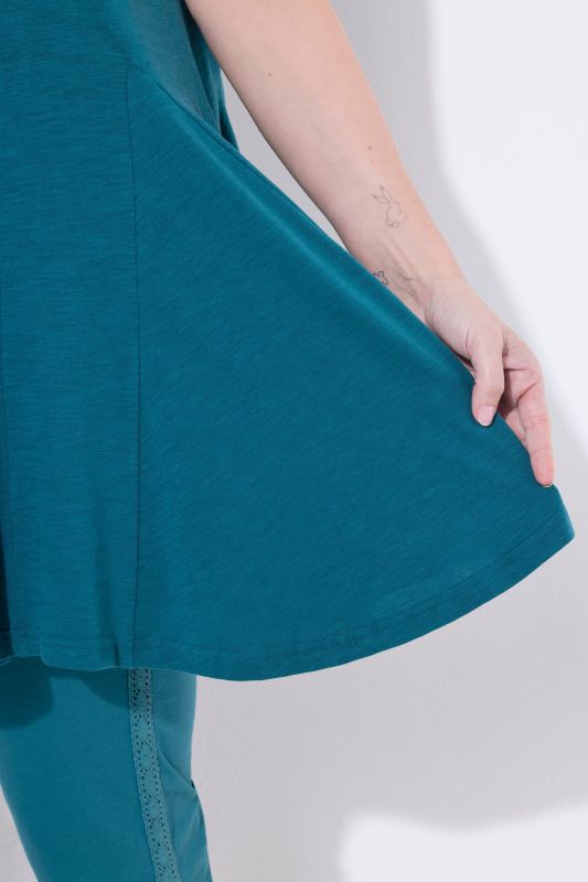 Eco Cotton Sleeveless Godet Pleated Knit Tunic