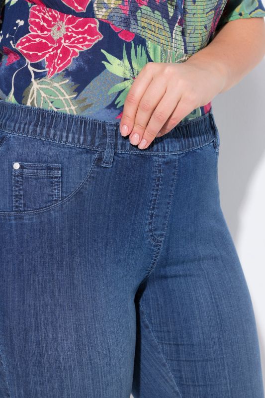 Дънки 7/8 с еластична талия