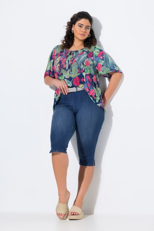 Дънки 7/8 с еластична талия