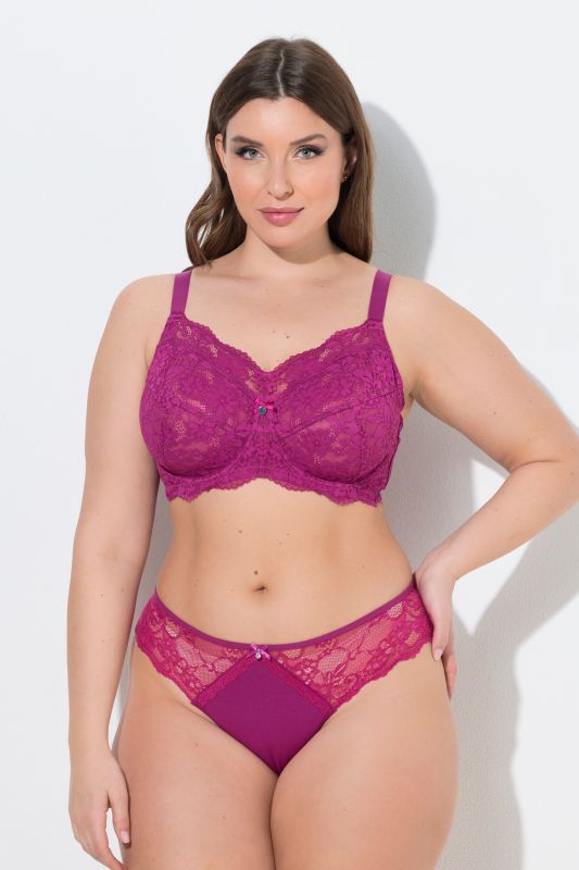 Lace Panel Underwire Bra