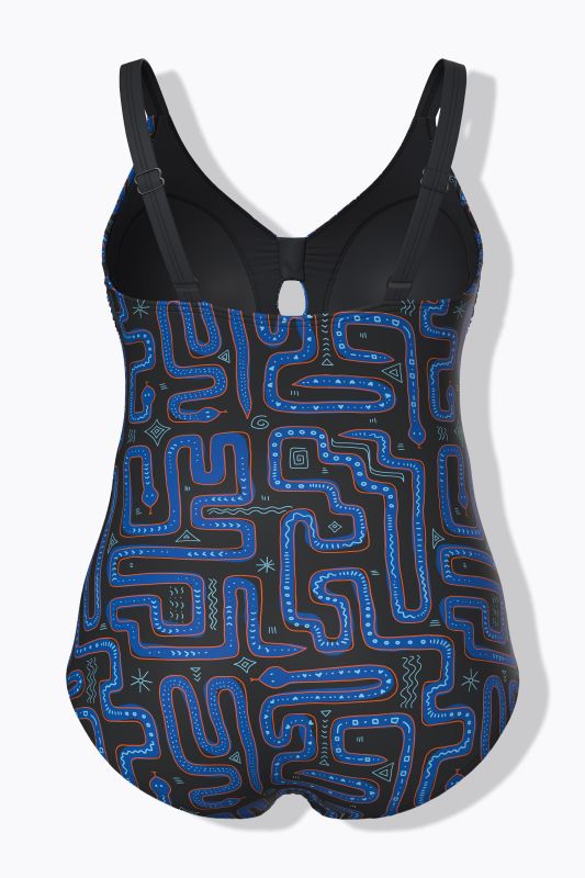 Geometric Snake Print Swimsuit