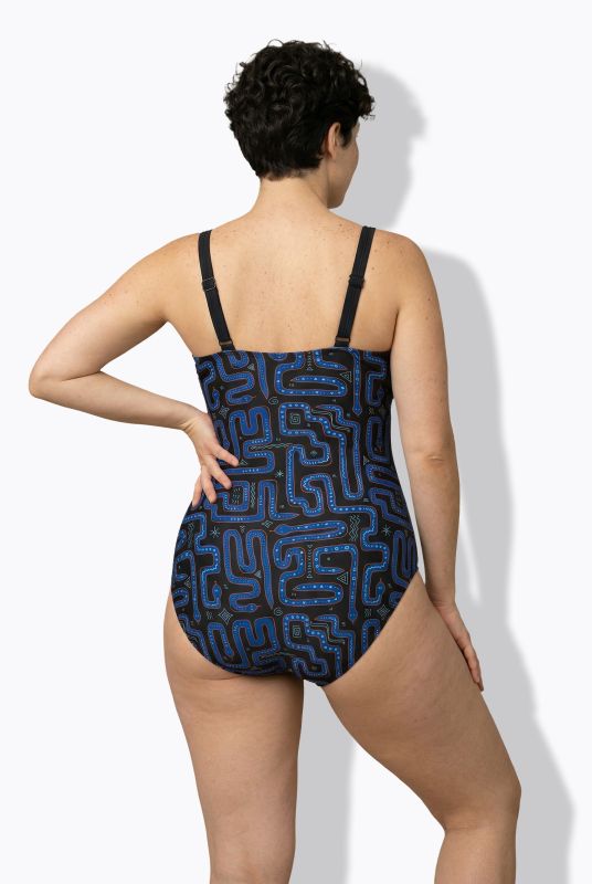 Geometric Snake Print Swimsuit