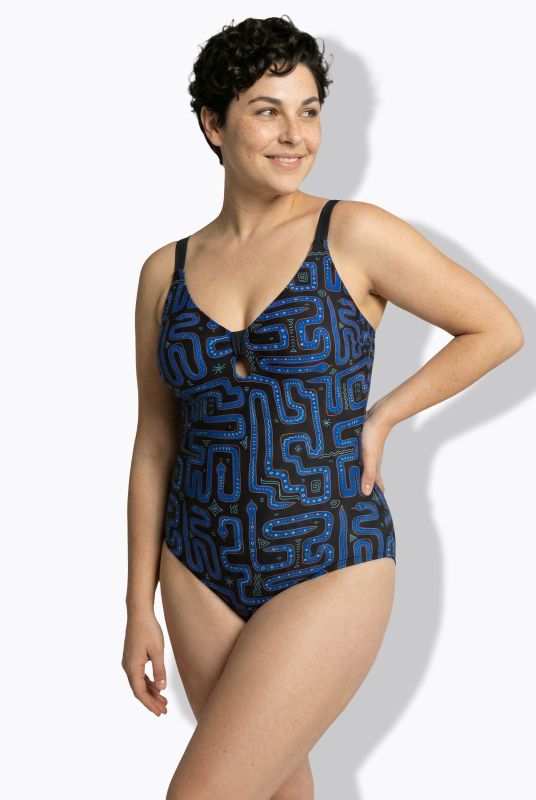 Geometric Snake Print Swimsuit