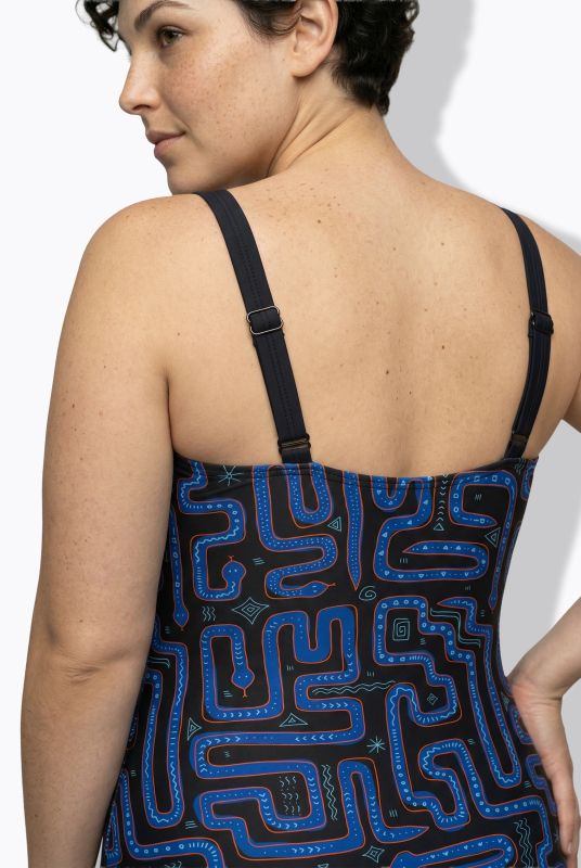 Geometric Snake Print Swimsuit