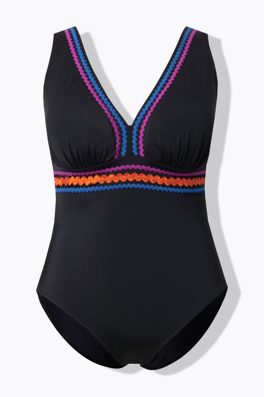 Neon Rickrack Trim Swimsuit
