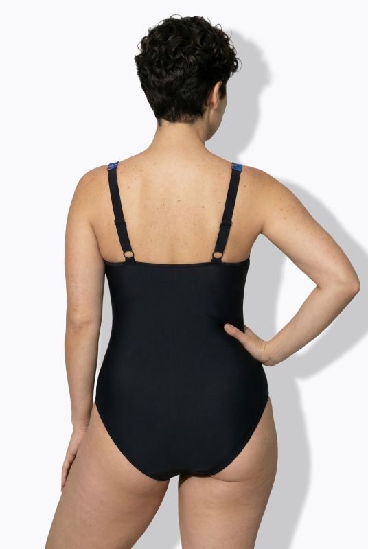 Checkered Summer Wrap-Look Swimsuit