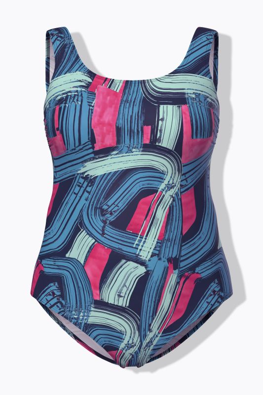 Brushstroke Print Swimsuit