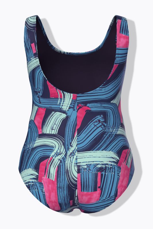 Brushstroke Print Swimsuit