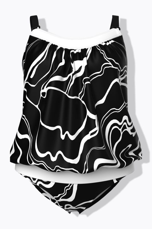 Танкини с мраморен принт