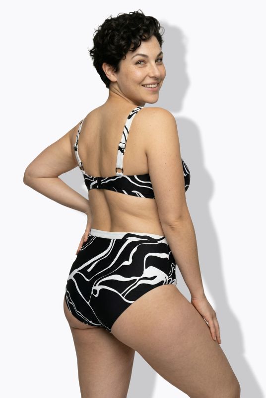 Бански от 2 части с мраморен принт