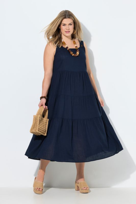 Рокля ленена с волани