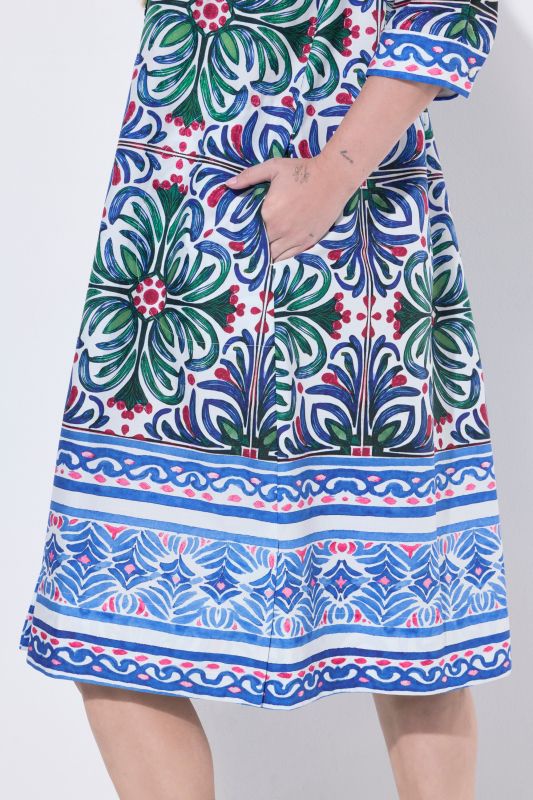 Рокля с флорален мозаечен принт