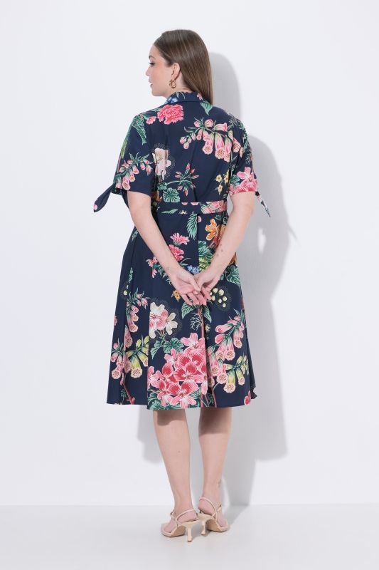 Floral Print A-Line Shirt Dress