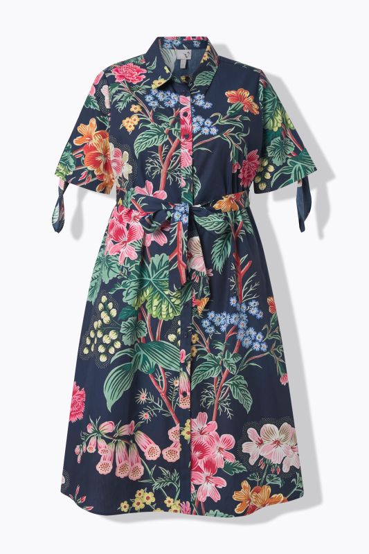 Floral Print A-Line Shirt Dress
