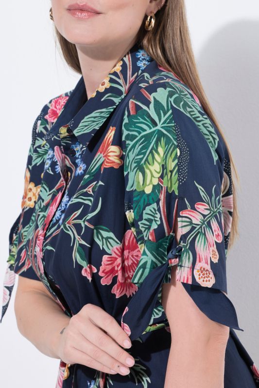 Floral Print A-Line Shirt Dress