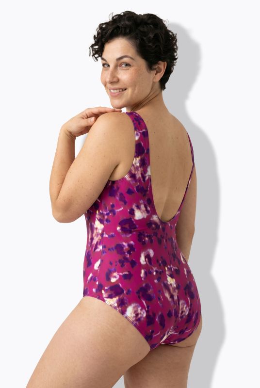 Бански с абстрактен флорален принт