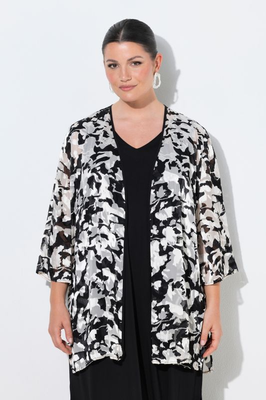 Floral Burnout Chiffon Jacket